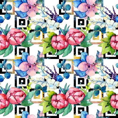 Çiçek kompozisyon izole bir suluboya tarzında.