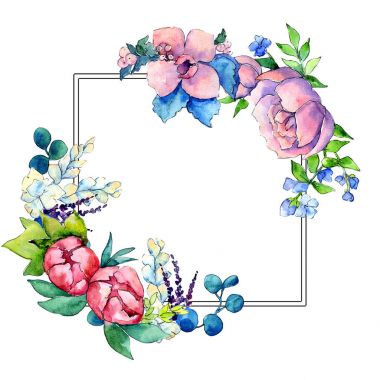 Çiçek kompozisyon farme suluboya tarzında.