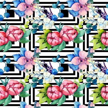 Çiçek kompozisyon izole bir suluboya tarzında.