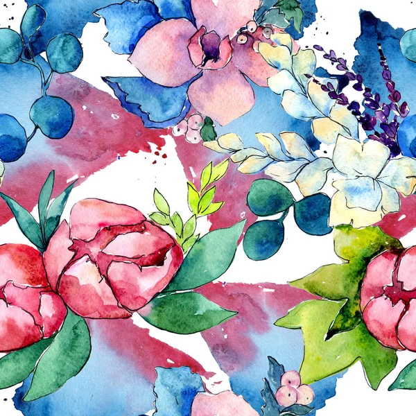 Flower composition in a watercolor style isolated. — Stock Photo, Image