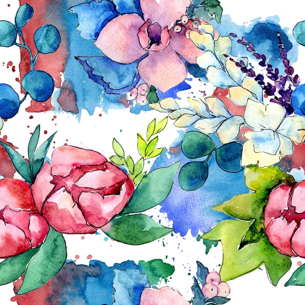 Composition des fleurs dans un style aquarelle isolé . — Photo