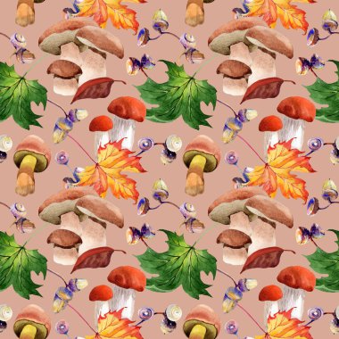 Akçaağaç yaprağı deseni suluboya tarzında.