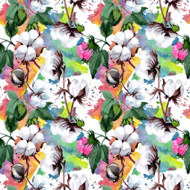 Pamuk suluboya tarzında çiçek desenli.