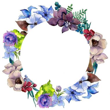 Çiçek kompozisyon çelenk suluboya tarzında.