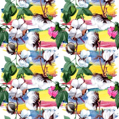 Pamuk suluboya tarzında çiçek desenli.