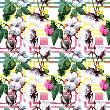 Pamuk suluboya tarzında çiçek desenli.