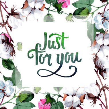 Pamuk suluboya tarzında çiçek çerçeveli.