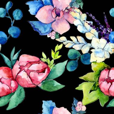 Çiçek kompozisyon izole bir suluboya tarzında.