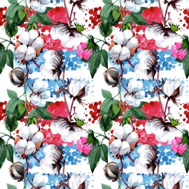 Pamuk suluboya tarzında çiçek desenli.