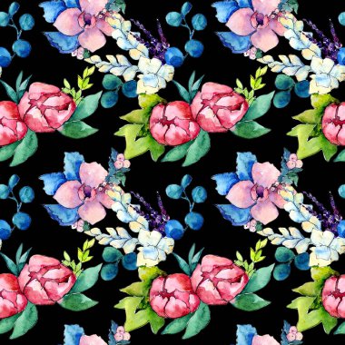 Çiçek kompozisyon izole bir suluboya tarzında.