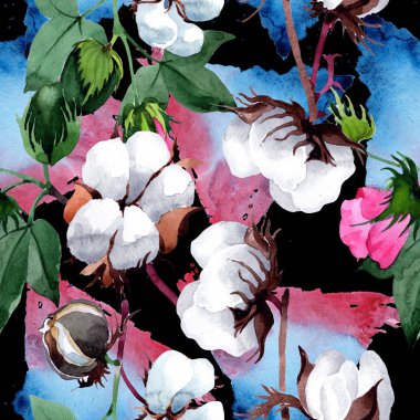 Pamuk suluboya tarzında çiçek desenli.