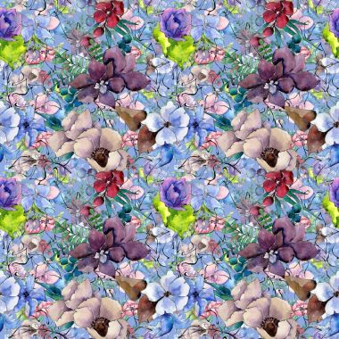 Çiçek kompozisyon deseni suluboya tarzında.