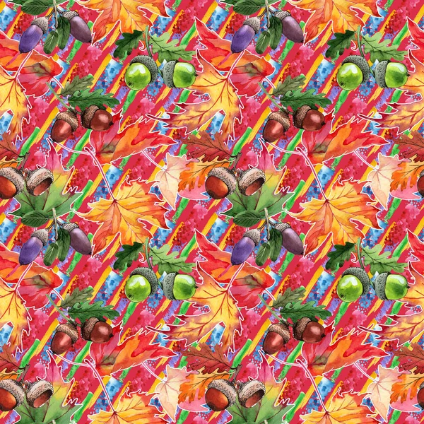 Akçaağaç yaprağı deseni suluboya tarzında.