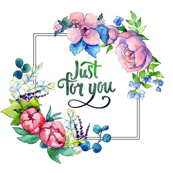 Çiçek kompozisyon farme suluboya tarzında.