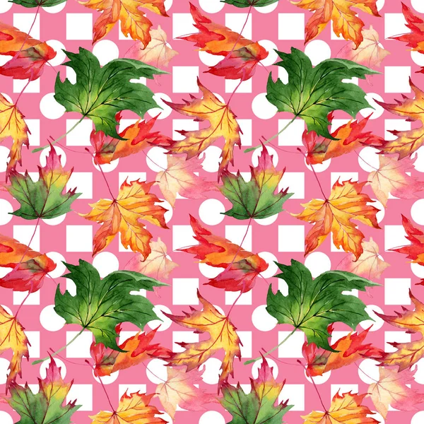 Akçaağaç yaprağı deseni suluboya tarzında.