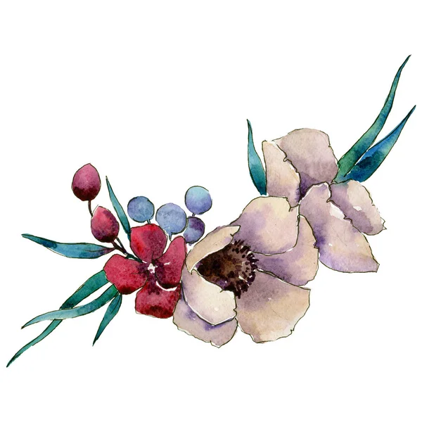 Çiçek kompozisyon izole bir suluboya tarzında.