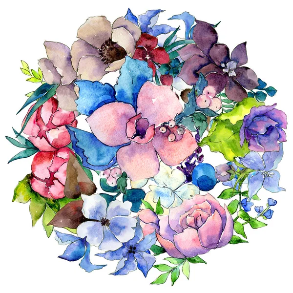 Flower composition in a watercolor style isolated. — Stock Photo, Image