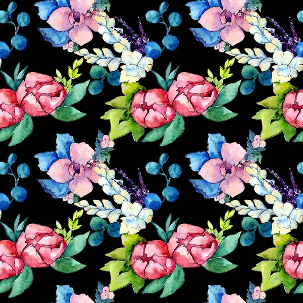 Çiçek kompozisyon izole bir suluboya tarzında.