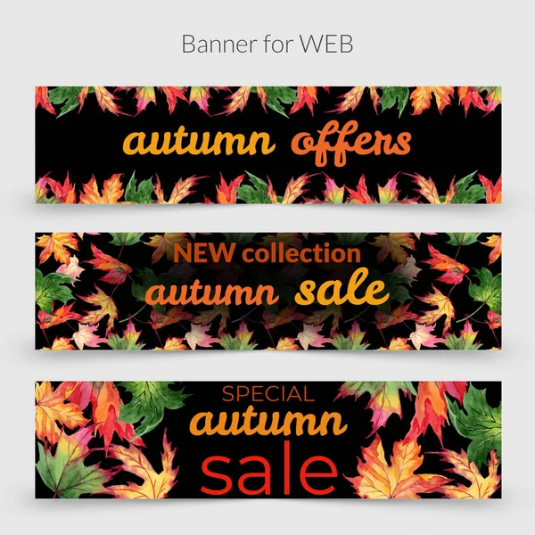 Akçaağaç yaprakları çerçeve suluboya tarzında.