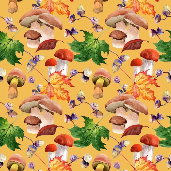 Akçaağaç yaprağı deseni suluboya tarzında.