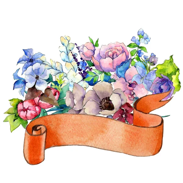 Flower composition in a watercolor style isolated.