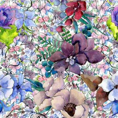 Çiçek kompozisyon deseni suluboya tarzında.