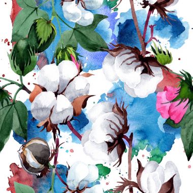 Pamuk suluboya tarzında çiçek desenli.