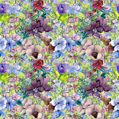 Çiçek kompozisyon deseni suluboya tarzında.