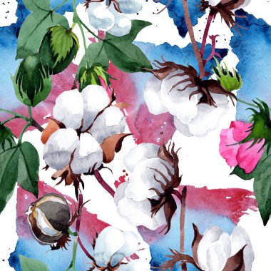 Pamuk suluboya tarzında çiçek desenli.