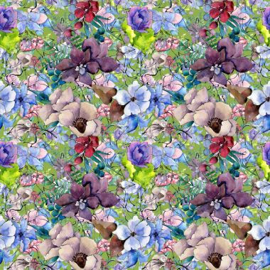 Çiçek kompozisyon deseni suluboya tarzında.