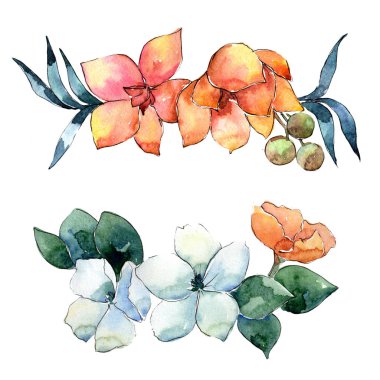 Çiçek kompozisyon izole bir suluboya tarzında.