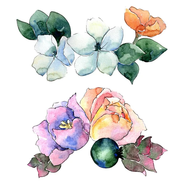 Flower composition in a watercolor style isolated. — Stock Photo, Image