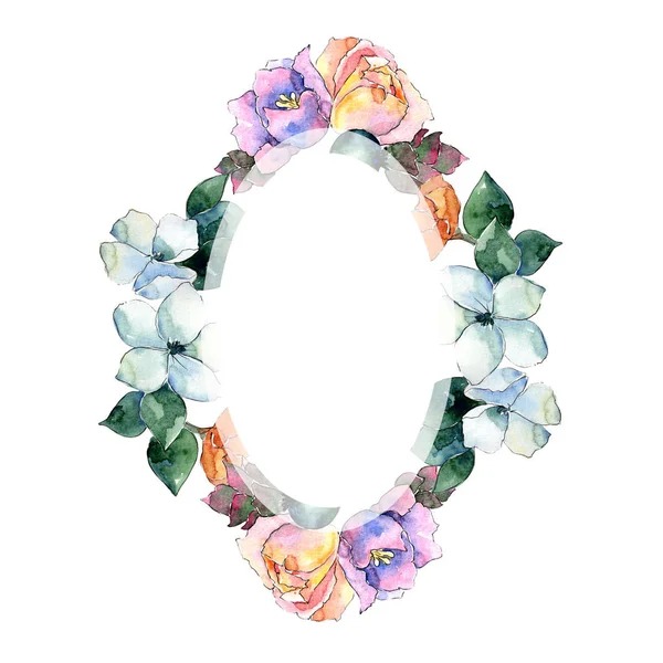 stock image Flower composition frame in a watercolor style.