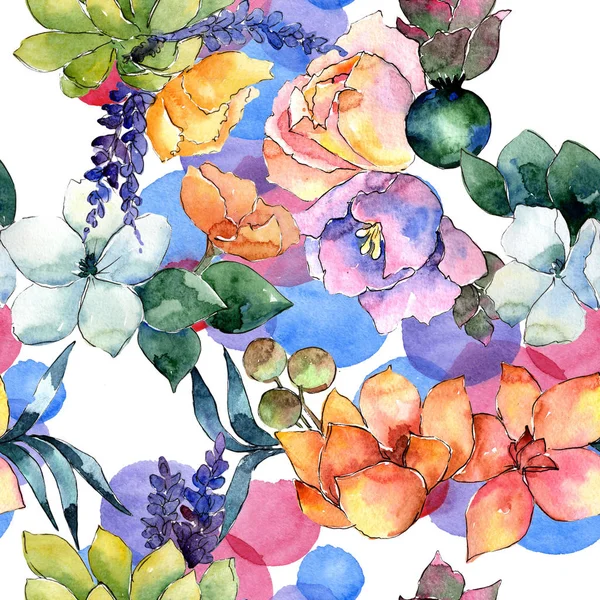 Sammansättning blommönster i akvarell stil. — Stockfoto