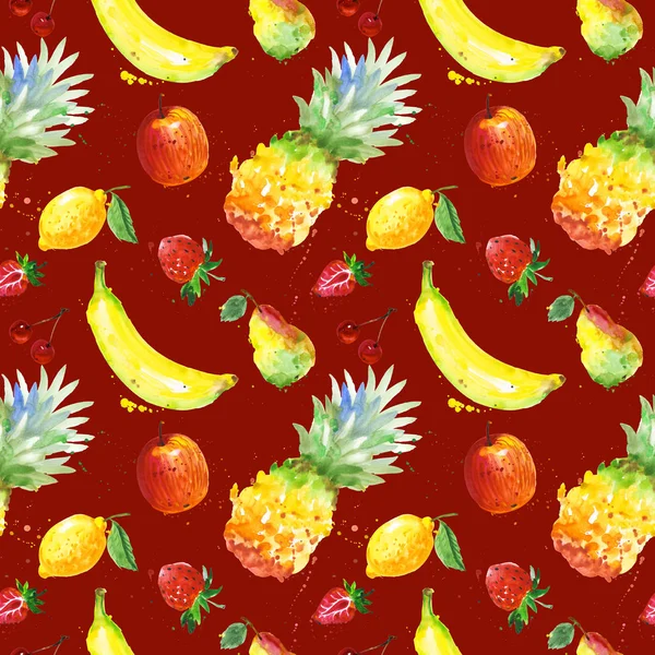 Composition exotique motif de fruits sauvages dans un style aquarelle . — Photo