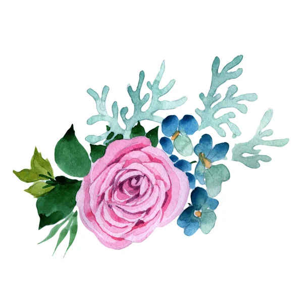 Buket çiçek izole bir suluboya tarzında.