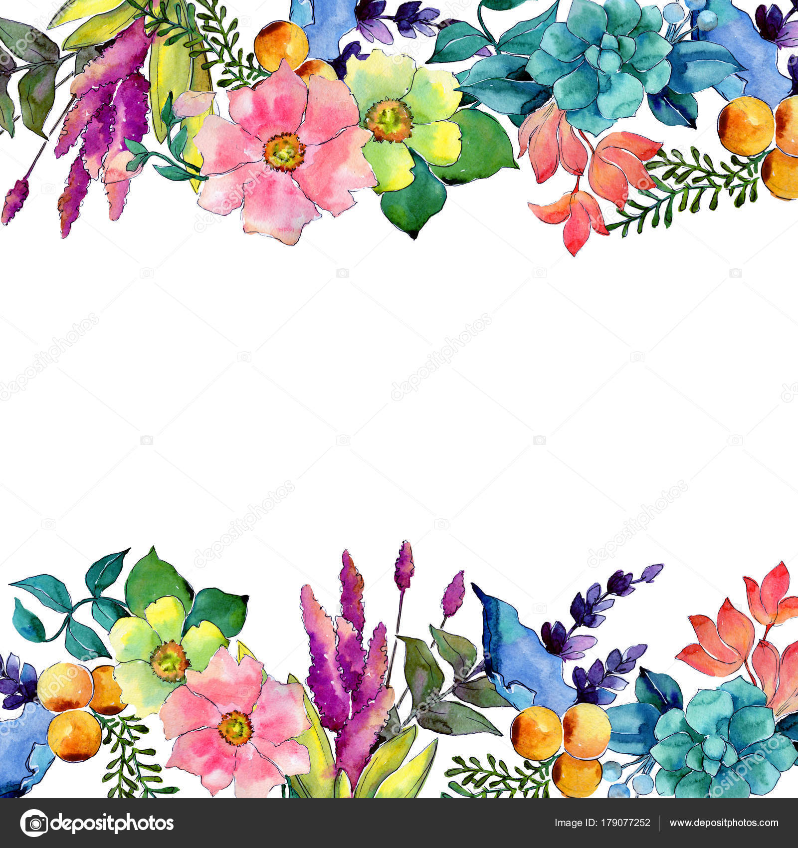 Tropical flower frame in a watercolor style. — Stock Photo © MyStocks