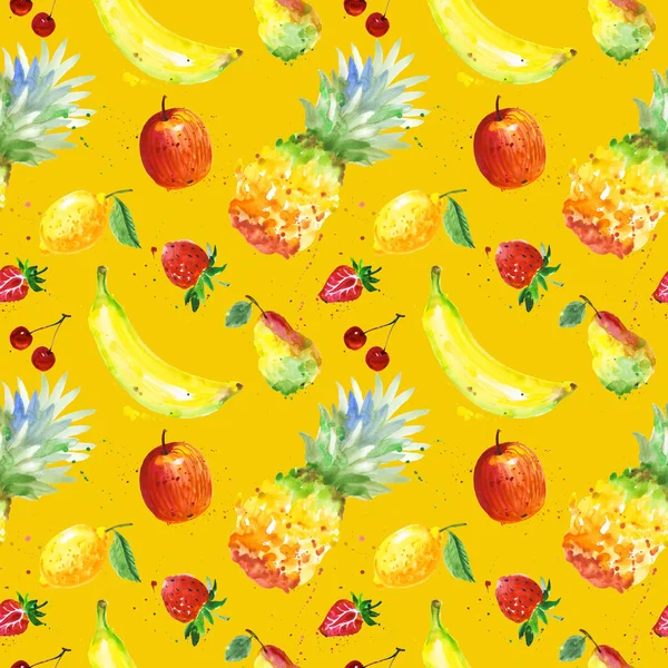 Exotic composition wild fruit pattern in a watercolor style.