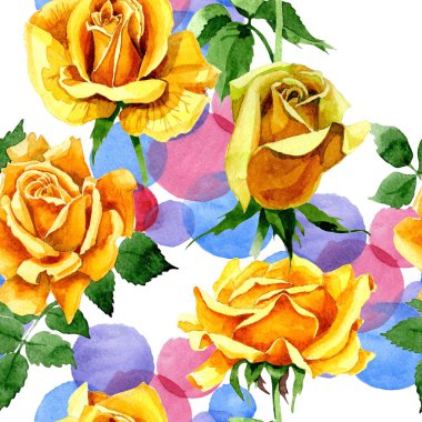 Kır çiçeği gül çiçek deseni suluboya tarzında.