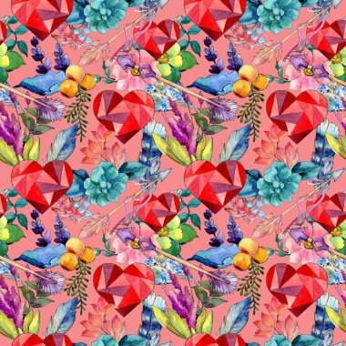 Tropikal çiçek deseni suluboya tarzında.