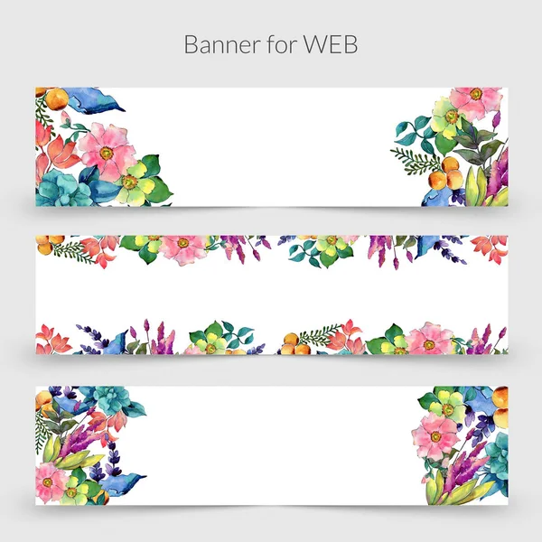 Tropical flower frame in a watercolor style. — Stock Photo, Image