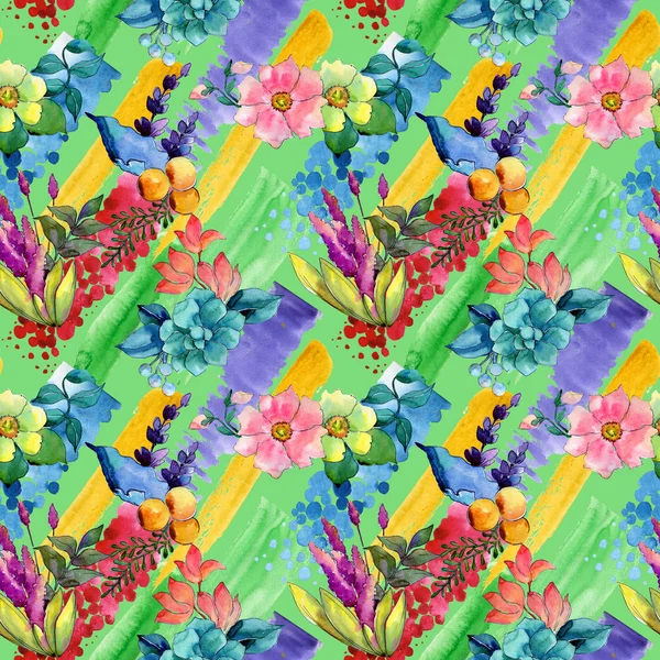 Tropical flower pattern in a watercolor style.