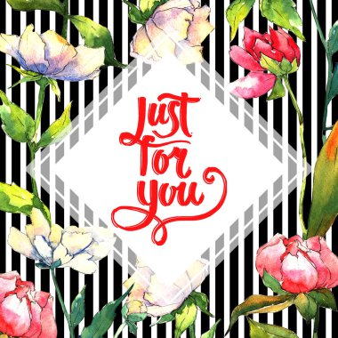 Kır çiçeği Şakayık çiçeği çerçeve suluboya tarzında.