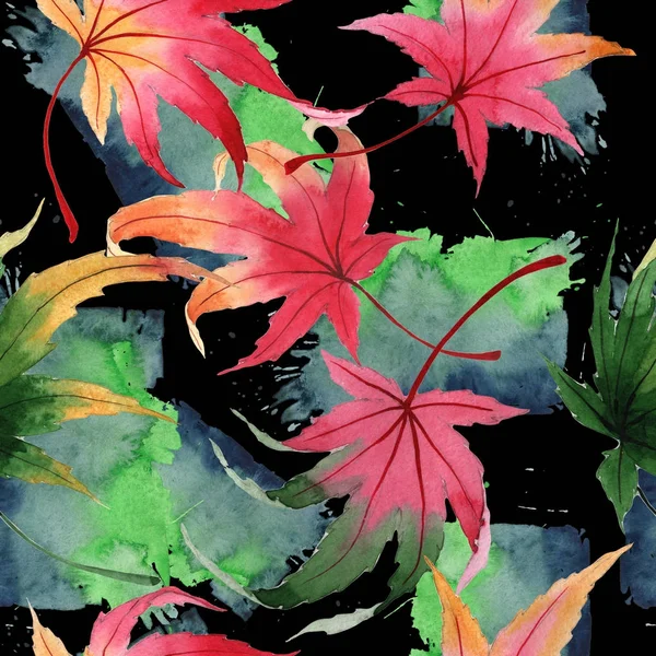 Autumn leaf of maple pattern in a hand-drawn watercolor style. — Stock Photo, Image