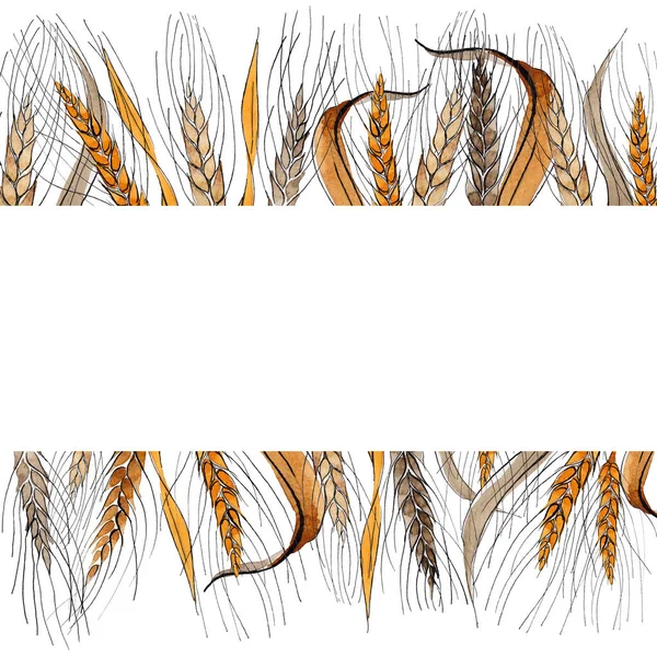 Wildblumen-Spica-Rahmen im Aquarell-Stil. — Stockfoto