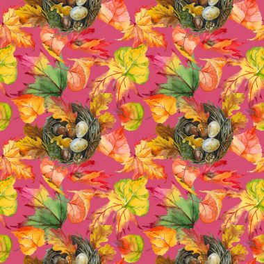 Kavak desen çizilmiş bir suluboya tarzında sonbahar yaprak.