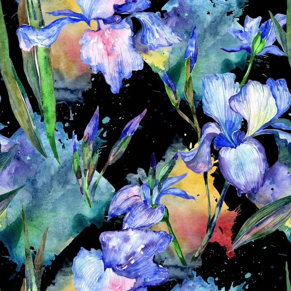 Wildflower iris kwiatki w stylu przypominającym akwarele. — Zdjęcie stockowe