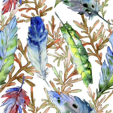 Orman dal dalları desen bir elinde suluboya tarzı çizilmiş.