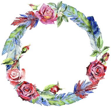 Suluboya kuş tüyü çelenk Wing.