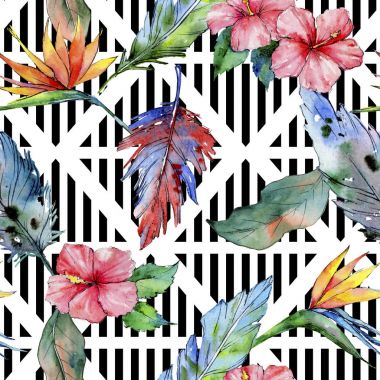 Suluboya kuş tüyü desen Wing.